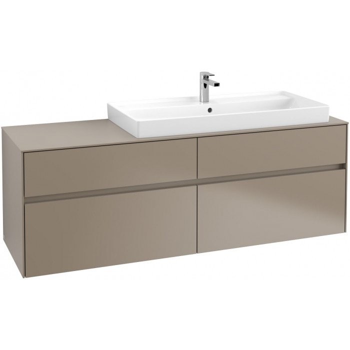 Villeroy&Boch Collaro szafka pod umywalkę wisząca umywalka z prawej strony 160x54x50 cm Truffle Grey C03000VG