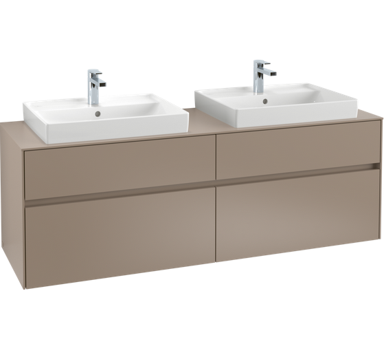 Villeroy&Boch Collaro szafka pod umywalkę wisząca do dwóch umywalek 160x54x50 cm Truffle Grey C02400VG