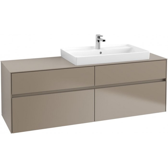 Villeroy&Boch Collaro szafka pod umywalkę wisząca do umywalki 80 cm z prawej strony 160x54x50 cm Truffle Grey C02700VG