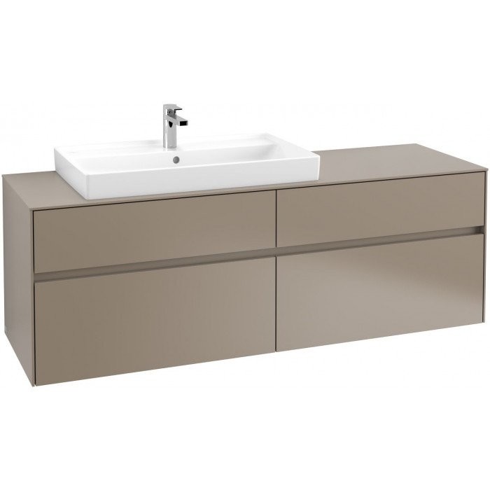 Villeroy&Boch Collaro szafka pod umywalkę wisząca do umywalki 80 cm z lewej strony 160x54x50 cm Truffle Grey C02600VG