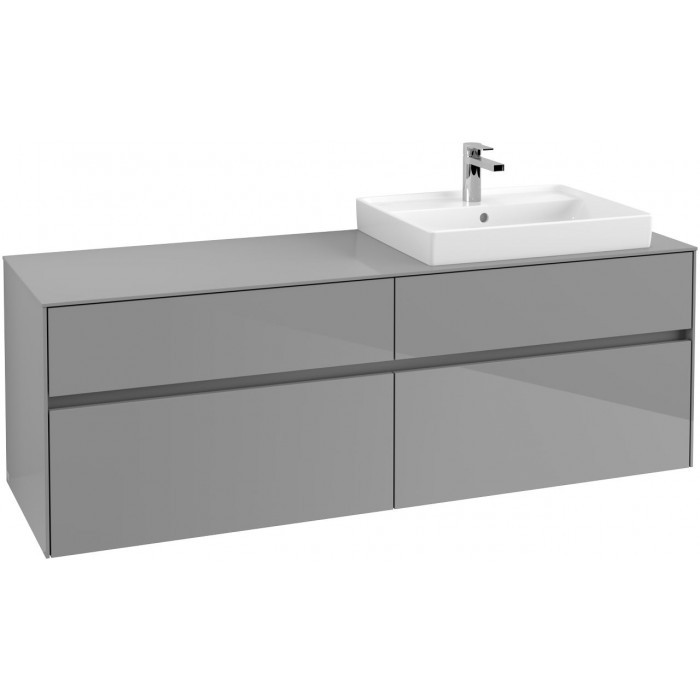 Villeroy&Boch Collaro szafka pod umywalkę wisząca do umywalki 60 cm z prawej strony 160x54x50 cm Glossy Grey C02300FP