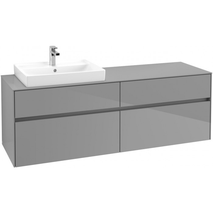 Villeroy&Boch Collaro szafka pod umywalkę wisząca do umywalki 60 cm z lewej strony 160x54x50 cm Glossy Grey C02200FP