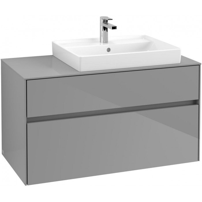 Villeroy&Boch Collaro szafka pod umywalkę wisząca do umywalki 60 cm z prawej strony 100x54x50 cm Glossy Grey C01800FP