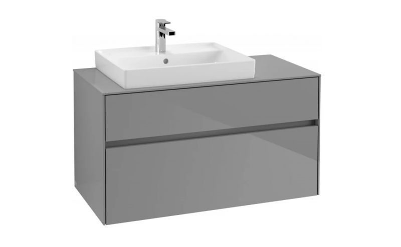 Villeroy&Boch Collaro szafka pod umywalkę wisząca do umywalki 60 cm z lewej strony 100x54x50 cm Glossy Grey C01700FP