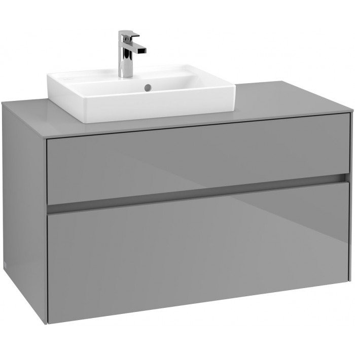 Villeroy&Boch Collaro szafka pod umywalkę wisząca do umywalki 50 cm z lewej strony 100x54x50 cm Glossy Grey C01400FP