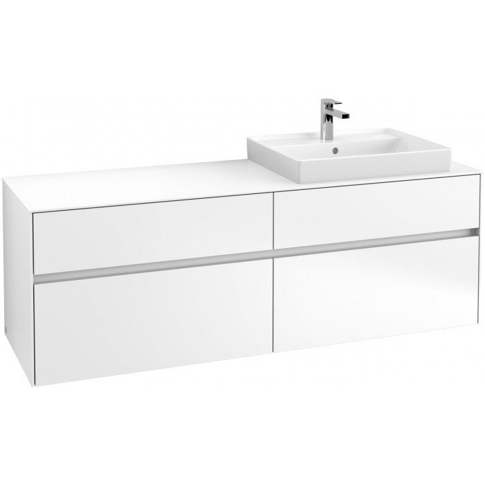Villeroy&Boch Collaro szafka pod umywalkę wisząca do umywalki 60 cm z prawej strony 160x54x50 cm White Matt C02300MS