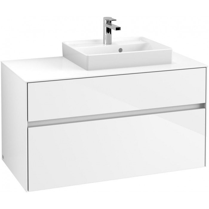 Villeroy&Boch Collaro szafka pod umywalkę wisząca do umywalki 50 cm z prawej strony 100x54x50 cm Glossy White C01500DH