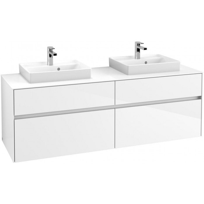 Villeroy&Boch Collaro szafka pod umywalkę wisząca do dwóch umywalek 50 cm 160x54x50 cm Glossy White C02100DH