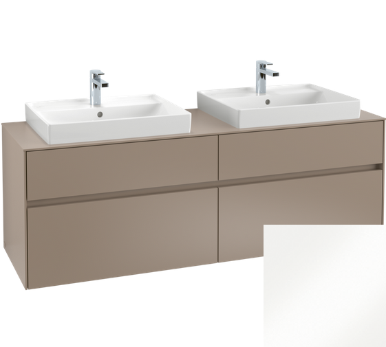 Villeroy&Boch Collaro szafka pod umywalkę wisząca do dwóch umywalek 160x54x50 cm Glossy White C02400DH