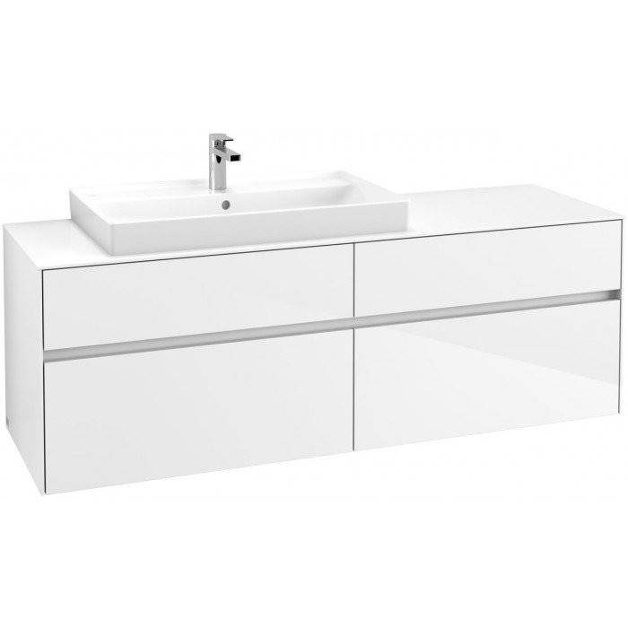 Villeroy&Boch Collaro szafka pod umywalkę wisząca do umywalki 80 cm z lewej strony 160x54x50 cm Glossy White C02600DH