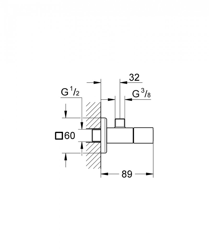 Grohe Eurocube zawór kątowy chrom 22012000