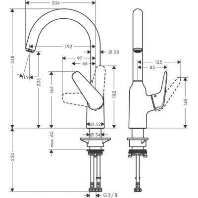 Hansgrohe M42 M421-H220 bateria kuchenna zlewozmywakowa chrom 71802000