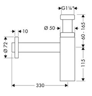 Hansgrohe Flowstar S syfon umywalkowy ozdobny czarny chrom szczotkowany 52105340
