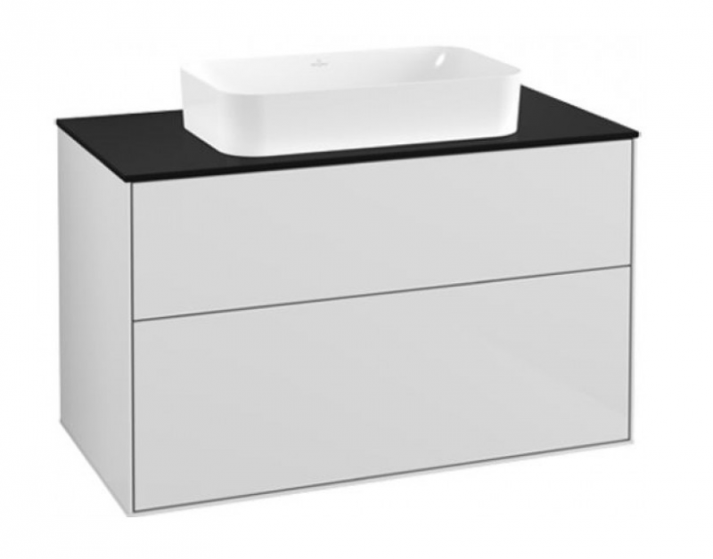 Villeroy&Boch Finion szafka pod umywalkę z oświetleniem ściennym 100 cm Glossy White Lacquer biały G23100GF