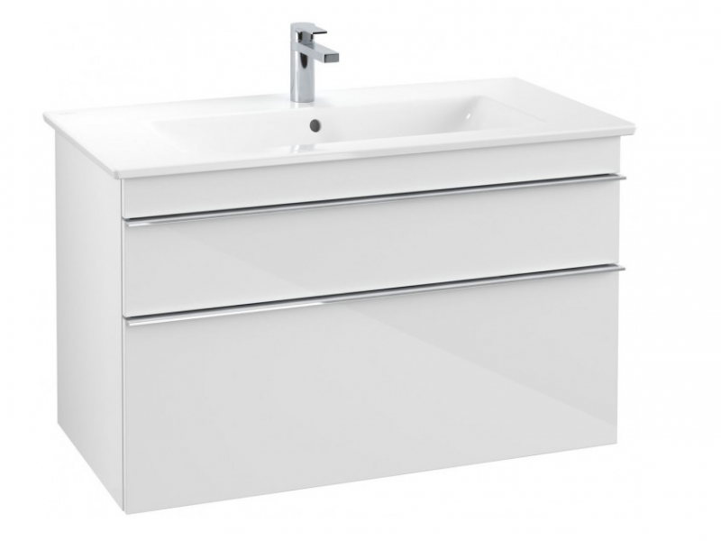 Villeroy&Boch Venticello szafka pod umywalkowa 95 cm podwieszana z 2 szufladami Glossy White biała A9260ZDH