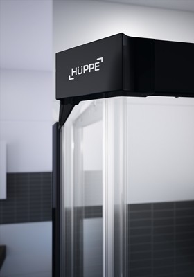 Huppe Classics 2 EasyEntry Black Edition 1/2 kabiny część prawa 105 cm drzwi suwane 2-cz. wys.200 cm czarny przeźroczyste AntiPlaque C25210.123.322