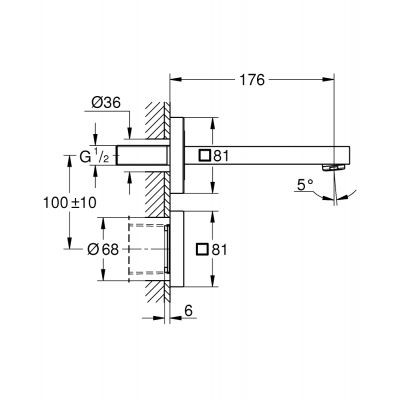 Grohe Eurocube E bateria elektroniczna umywalkowa podtynkowa bez mieszacza chrom 36442000