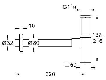 Grohe syfon umywalkowy dekoracyjny prostokątny grafit hard graphite 40564A00