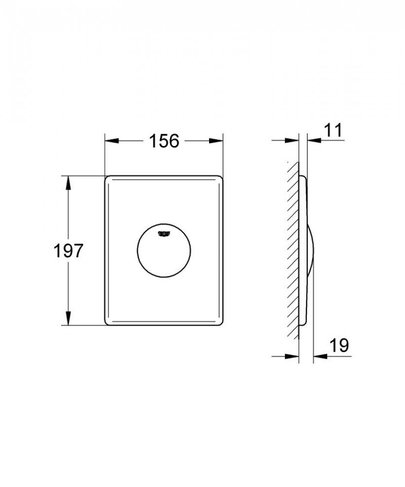 Grohe Skate przycisk spłukujący do stelaża WC chrom mat 37547P00
