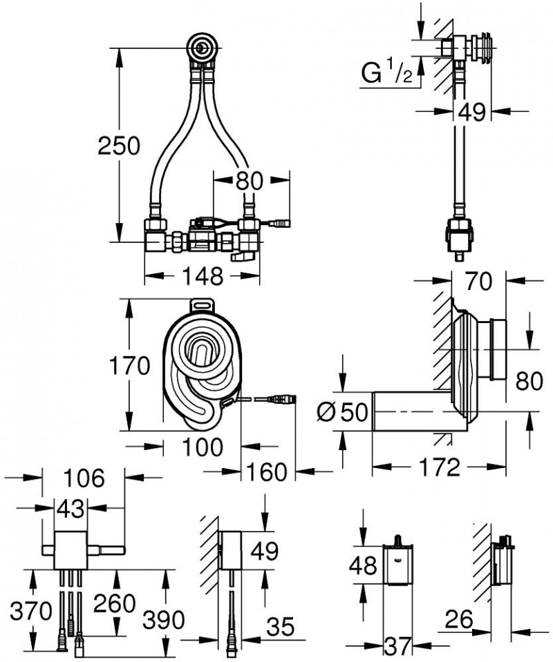 Grohe Syfon z czujnikiem temperatury do spłukiwania pisuaru 39367000