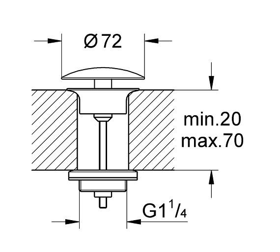 Grohe korek umywalkowy chrom 65808000