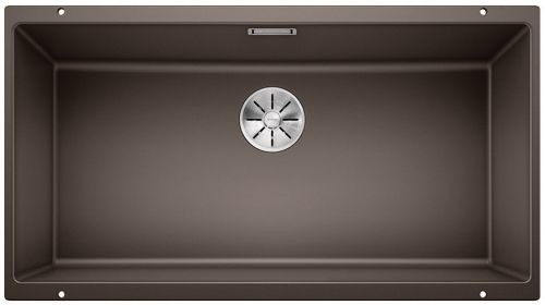 Blanco Subline 800-U Silgranit PuraDur II zlewozmywak granitowy z korkiem InFino komora podwieszana kolor kawowy 523150