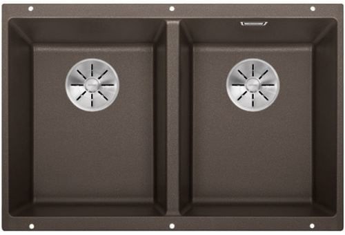 Blanco Subline 350/350-U Silgranit PuraDur II zlewozmywak granitowy 2 komory podwieszany kolor kawowy 523583