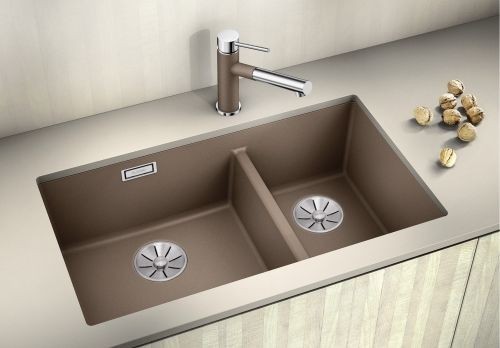 Blanco Subline 430/270-U Silgranit PuraDur II zlewozmywak granitowy 2 komory podwieszany kolor kawowy 523160