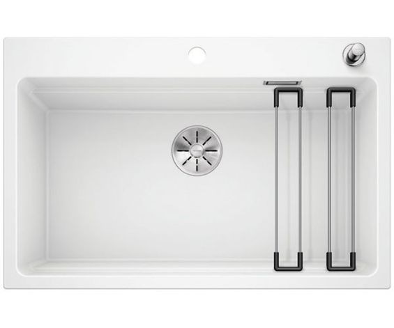 Blanco Etagon 8 zlewozmywak komora wpuszczana w blat z korkiem automatycznym InFino granit biały 525181