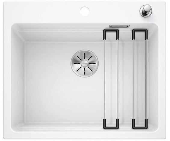 Blanco Etagon 6 zlewozmywak komora wpuszczana w blat z korkiem automatycznym InFino granit biały 524533