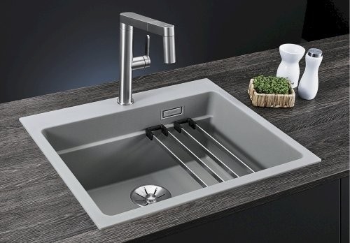 Blanco Etagon 6 zlewozmywak komora wpuszczana w blat z korkiem automatycznym InFino granit szarość skały 524530