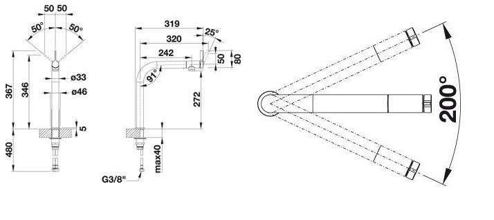 Blanco Vonda bateria zlewozmywakowa chrom 518434