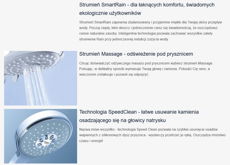 Grohe Euphoria System SmartControl 310 Duo zestaw prysznicowy termostatyczny z deszczownicą 31cm moon white 26507LS0