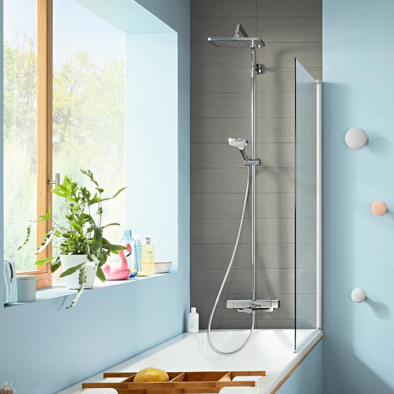 Hansgrohe Croma Showerpipe Croma E 280 1jet zestaw prysznicowy z wannową baterią termostatyczną chrom 27687000