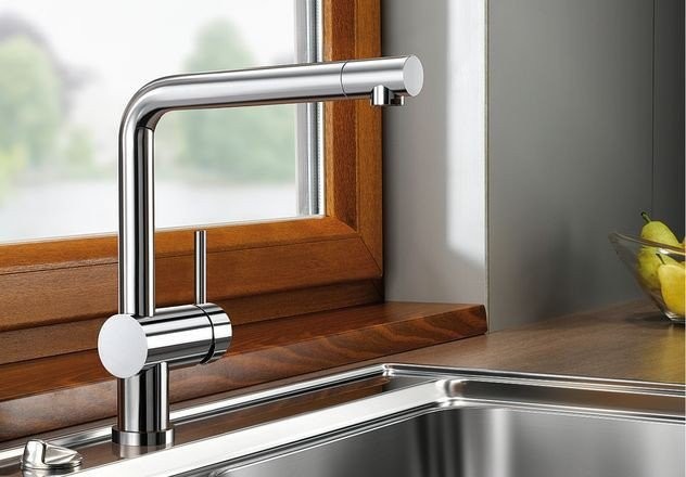 Blanco Linus-F bateria zlewozmywakowa podokienna chrom 514025