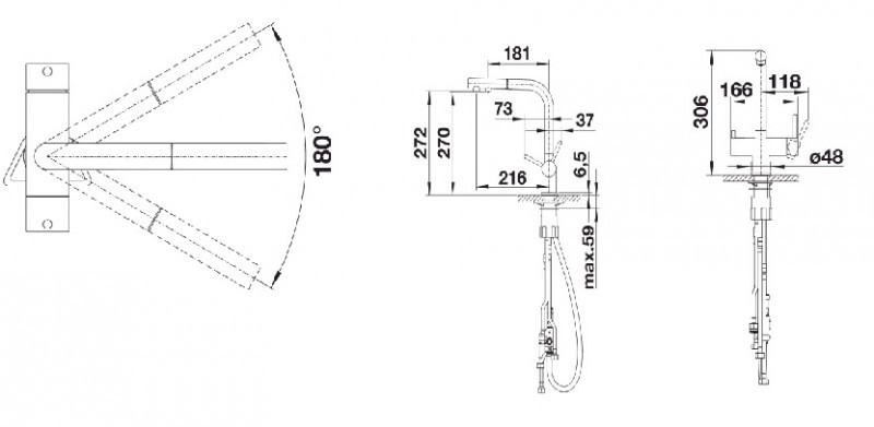 Blanco Fontas-S II bateria zlewozmywakowa z wyciąganą wylewką chrom 525198