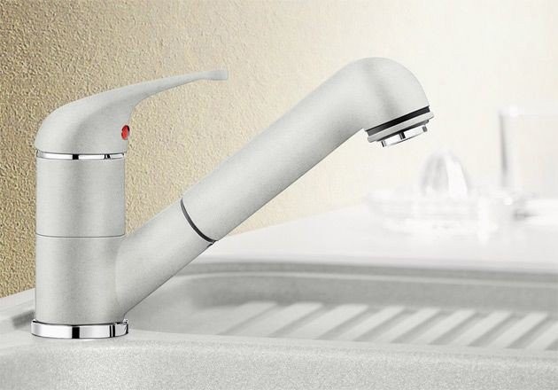 Blanco Daras-S bateria zlewozmywakowa z wyciąganą wylewką biały 517735