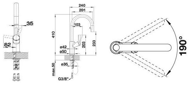 Blanco Carena-S Vario bateria zlewozmywakowa z wyciąganą wylewką i przełącznikiem strumienia wody chrom 521356