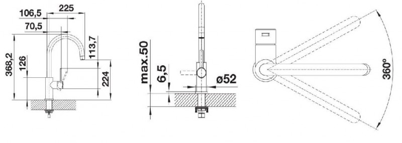 Blanco Candor bateria zlewozmywakowa stal szczotkowana 523120