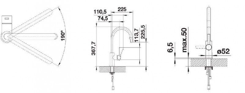 Blanco Candor-S bateria zlewozmywakowa z wyciąganą wylewką stal szczotkowana 523121