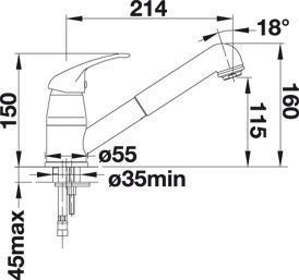 Blanco Daras-S bateria zlewozmywakowa z wyciąganą wylewką biały 517735