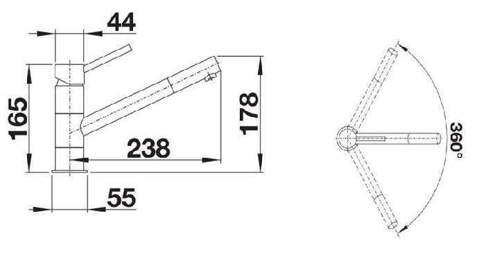 Blanco Kano bateria zlewozmywakowa antracyt/stal 525028