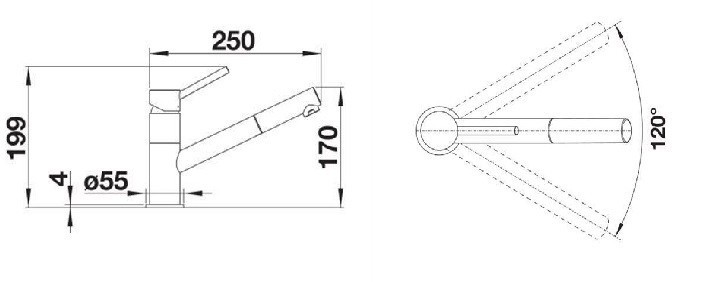 Blanco Kano-S bateria zlewozmywakowa z wyciąganą wylewką biały/stal 525040