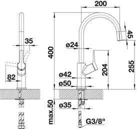 Blanco Carena bateria zlewozmywakowa chrom 520766