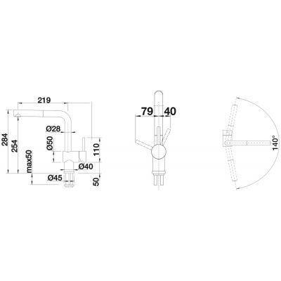Blanco Linus-S bateria zlewozmywakowa z wyciąganą wylewką tartufo 517621