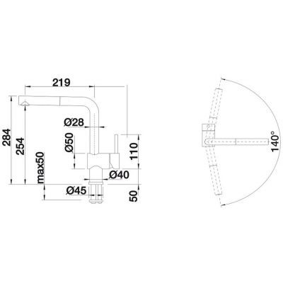 Blanco Linus-S Vario bateria zlewozmywakowa z wyciąganą wylewką i przełącznikiem strumienia chrom 518406