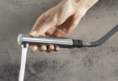 Blanco Lanora-S bateria zlewozmywakowa z wyciąganą wylewką stal szczotkowana 523123