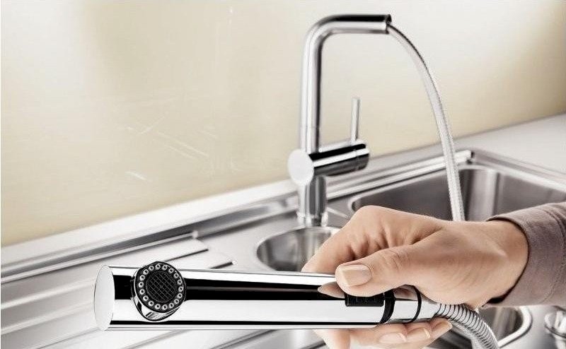 Blanco Linus-S bateria zlewozmywakowa z wyciąganą wylewką stal szczotkowana 517184