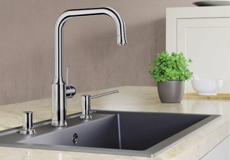 Blanco Livia-S bateria zlewozmywakowa z wyciąganą wylewką chrom 521288