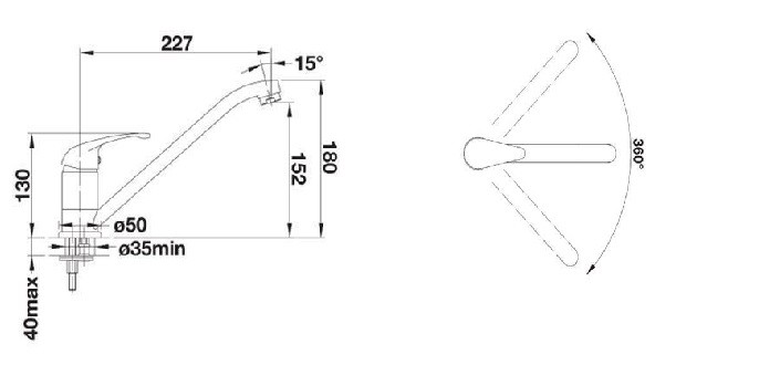 Blanco Daras-F bateria zlewozmywakowa podokienna chrom 521751
